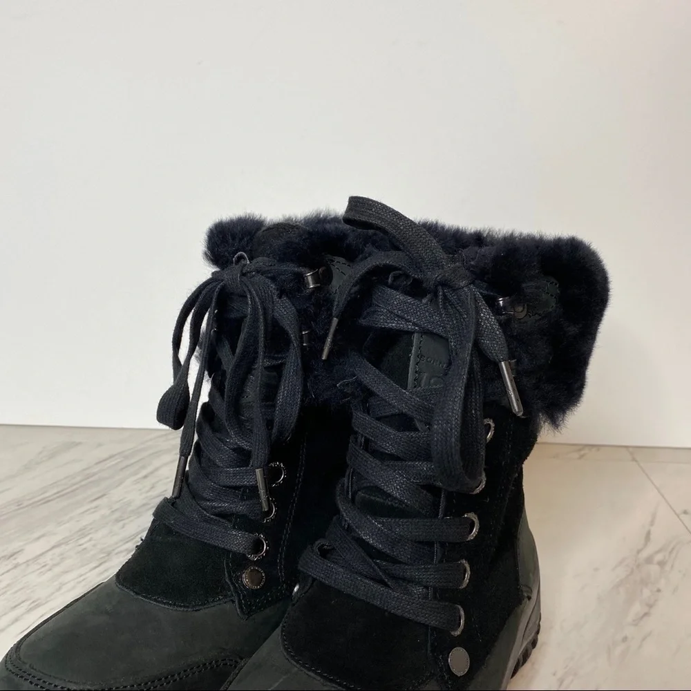 New! Pajar Abbie Sheepskin Black Winter Boot 5 5.5